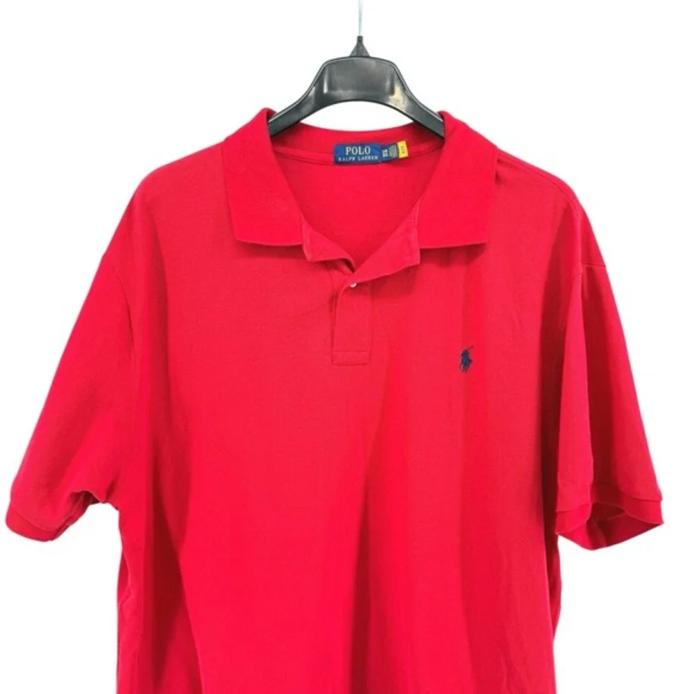 Polo Ralph Lauren Mens 3XB Pre-Owned‎ Red Classic Fit Short Sleeve Polo Shirt